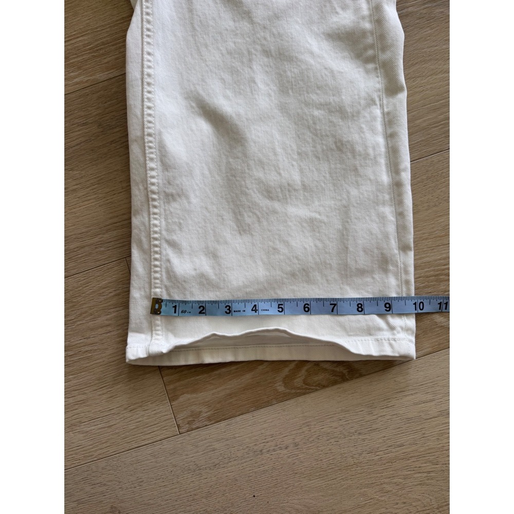 Contemporaine par Simons Organic Cotton Denim Jorts Shorts Cream White Size 0 - Picture 10 of 10